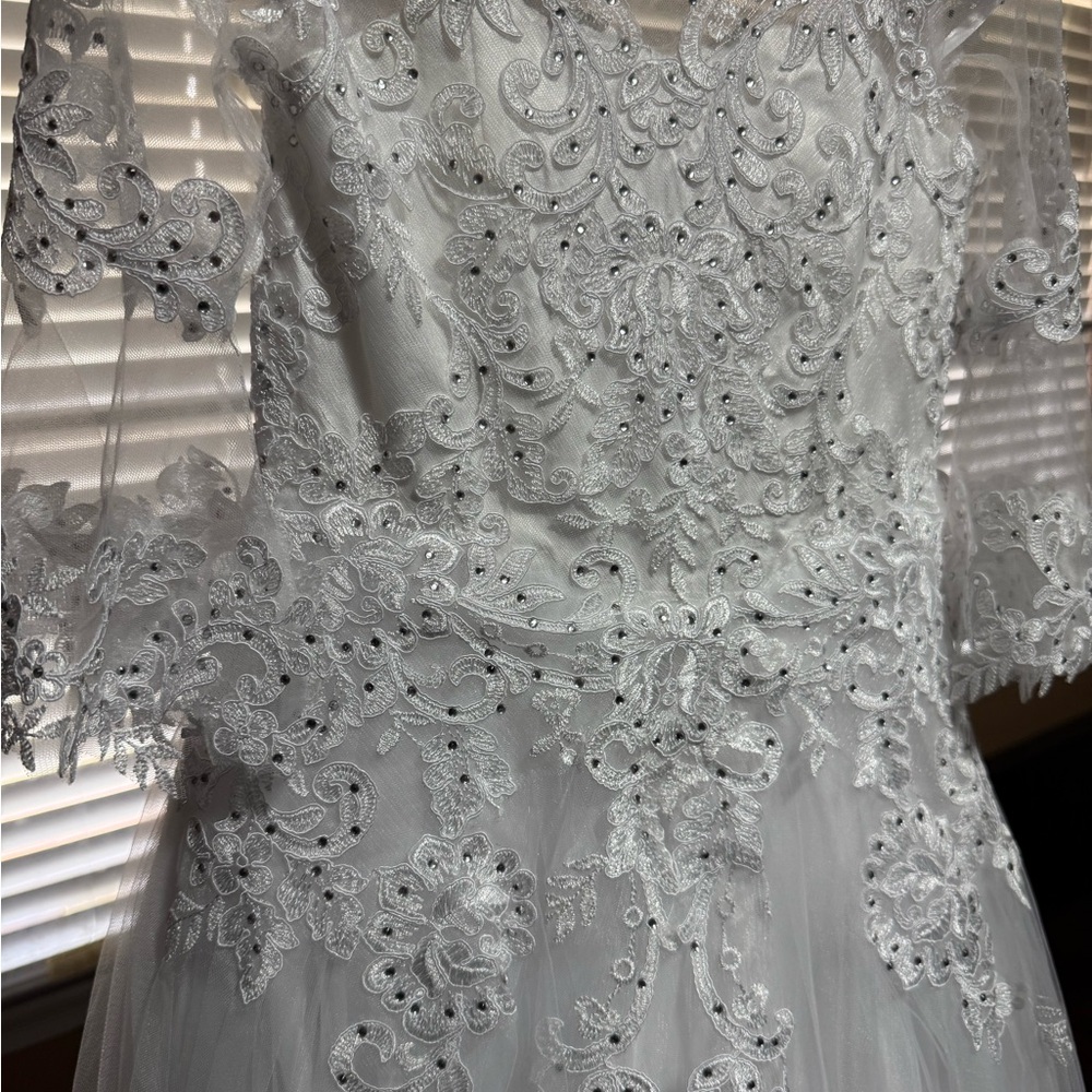 Elegant White Baptism Lace Dress size 6